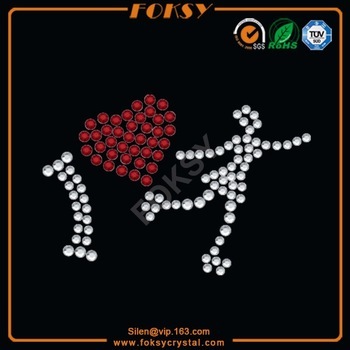 I Love you rhinestone Heart transfer wholesale