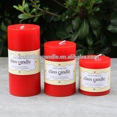 decorated candles white pillar church candles