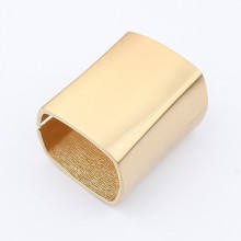 exaggerated super long wide cuff bracelet with spring hinge wholesale metal bangle gold plating color