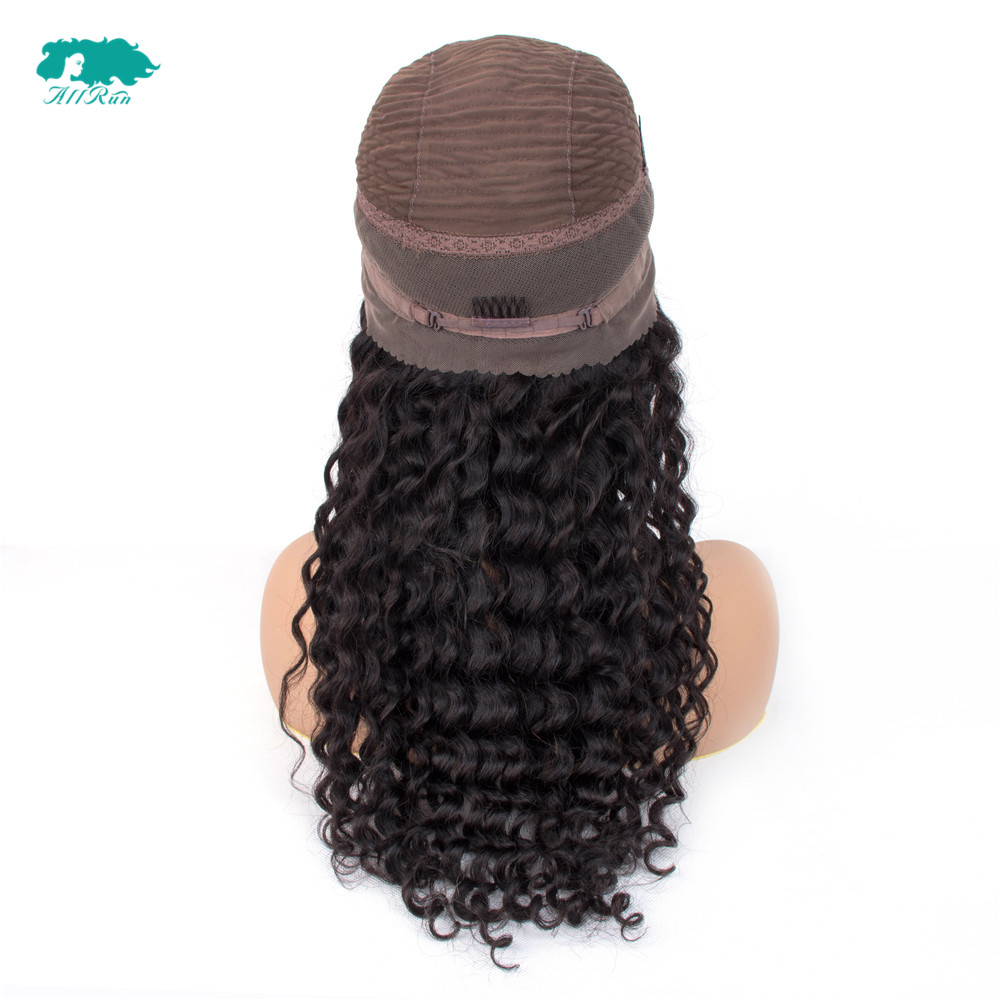 Hot selling free part human hair deep wave wigs