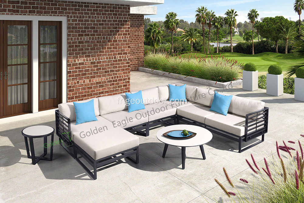 New design garden sofa with HPL table top