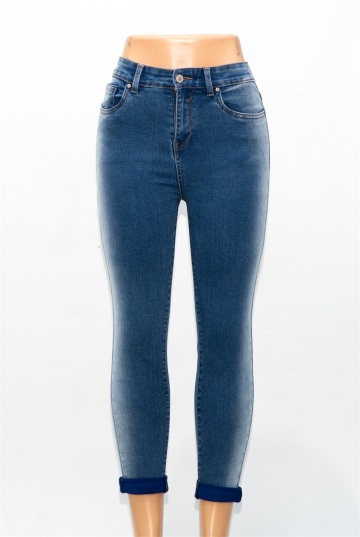 Custom Contrast Jeans Straight Leg Jeans