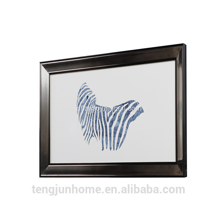 CANOSA blauwe shell zebra Wall foto met metalen frame