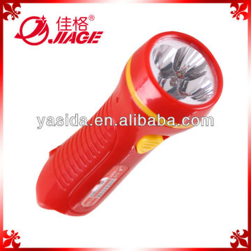 Red color plastic shell rechargeable flashlights led