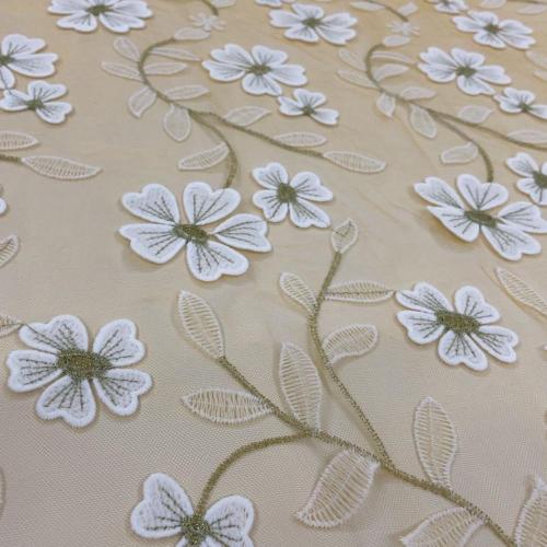 2021 S/S 3D Inflorescence Color Combine Embroidery Fabric