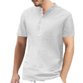 Custom Men's Cotton Linen Henry Shirt