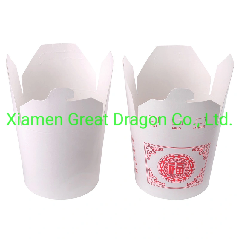 Chinese Take-out Paper Food Boxes with Metal Wire Handle (TUB-1002)