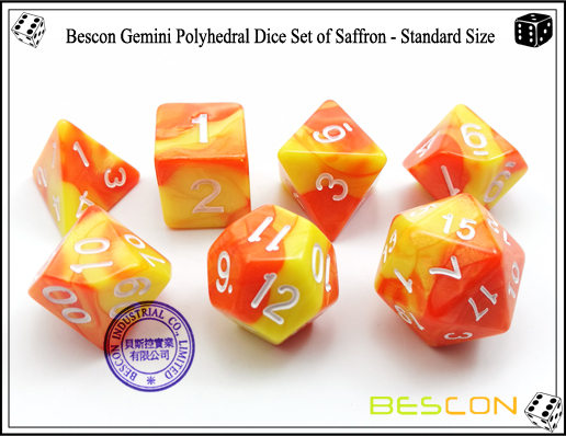 Bescon Gemini Dice Juego de Saffron-3 Bescon Gemini Dice Set of Saffron-3
