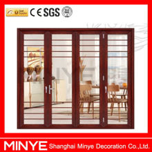 Wood transfer finished interior aluminum folding door entry door