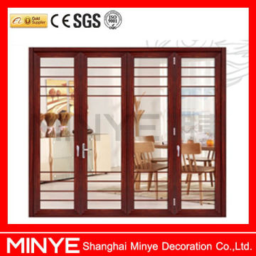 Wood transfer finished interior aluminum folding door entry door