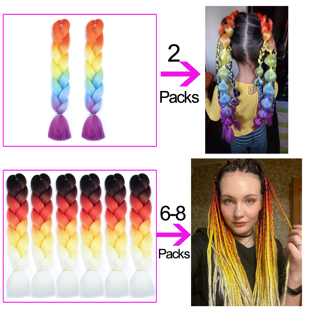 Hot sell Synthetic Ombre Braiding Hair Jumbo Box Braids crochet twist weave crochet twists jumbo braiding hair