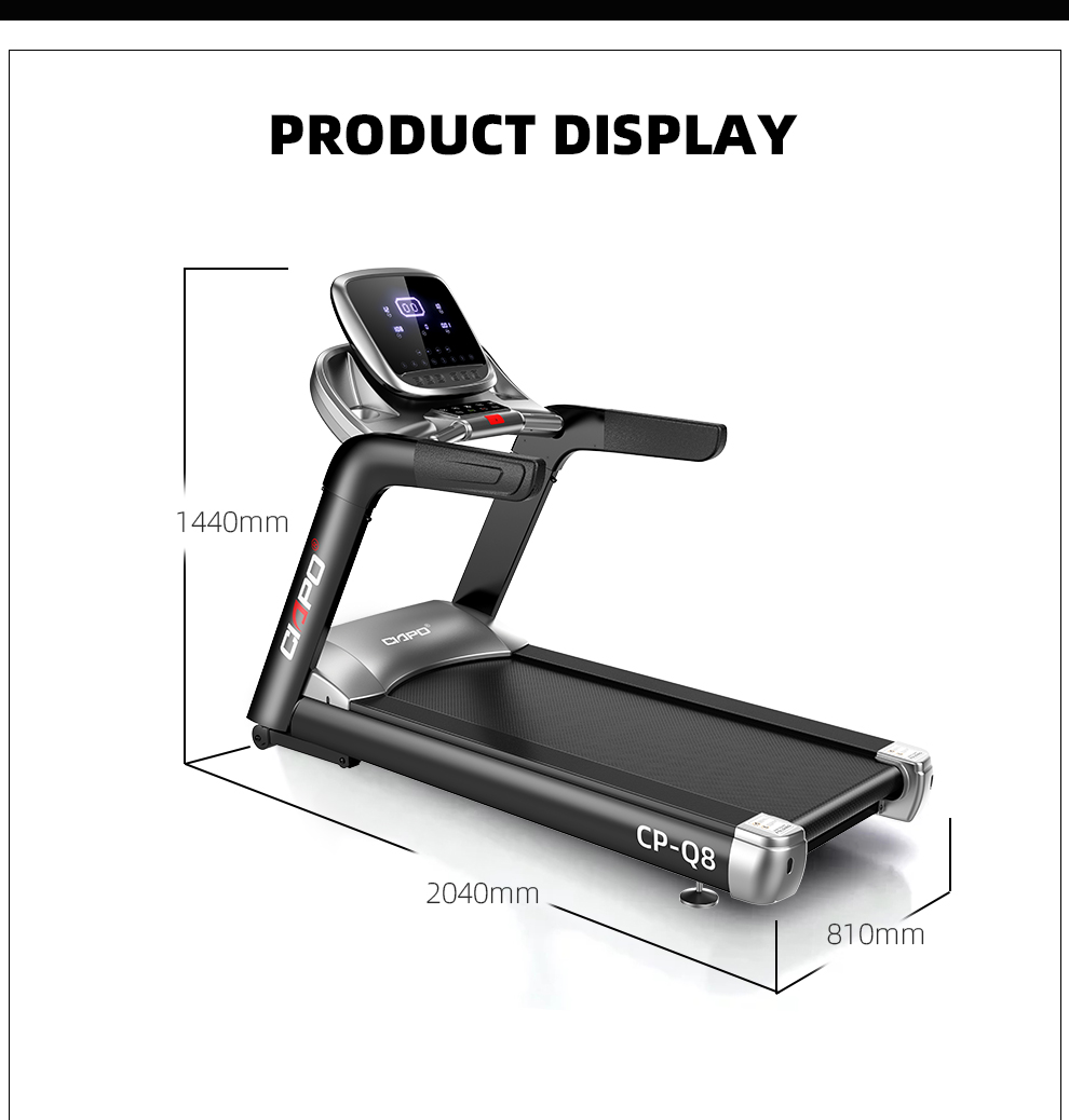 Auto Motorized Incline CP-Q8 Running Machine Commercial Treadmilll tapis Cinta de correr