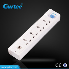 High quality multi socket extension cord with usb port