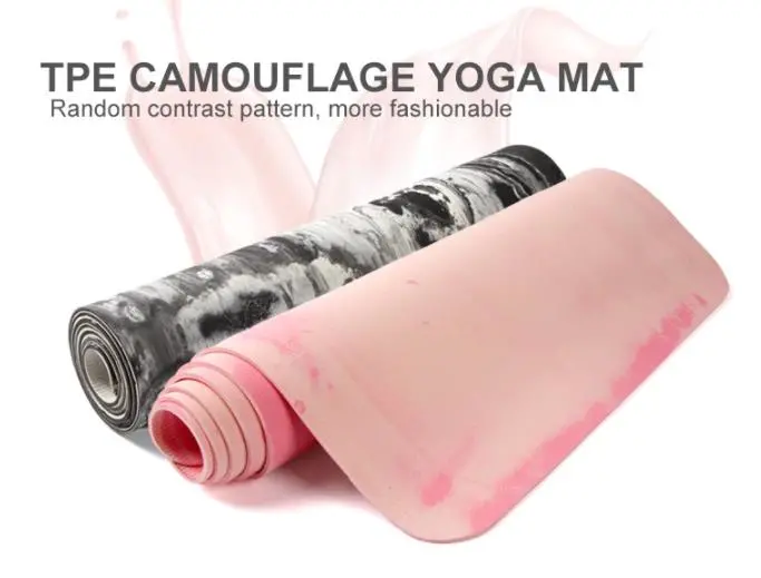 Camouflage Print Exercise Nonslip Customizable TPE Mat Yoga Gymnastics