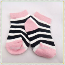cotton plain black and red stripe baby socks