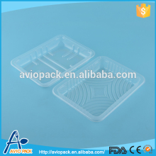 China customized disposable blister PET clear plastic food tray