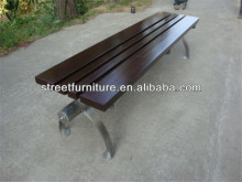 Stainless steel bench seating with wood slats bench seat