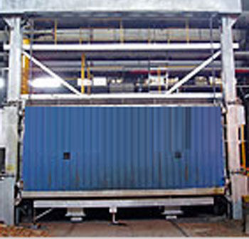 All fiber gas bogie hearth furnace