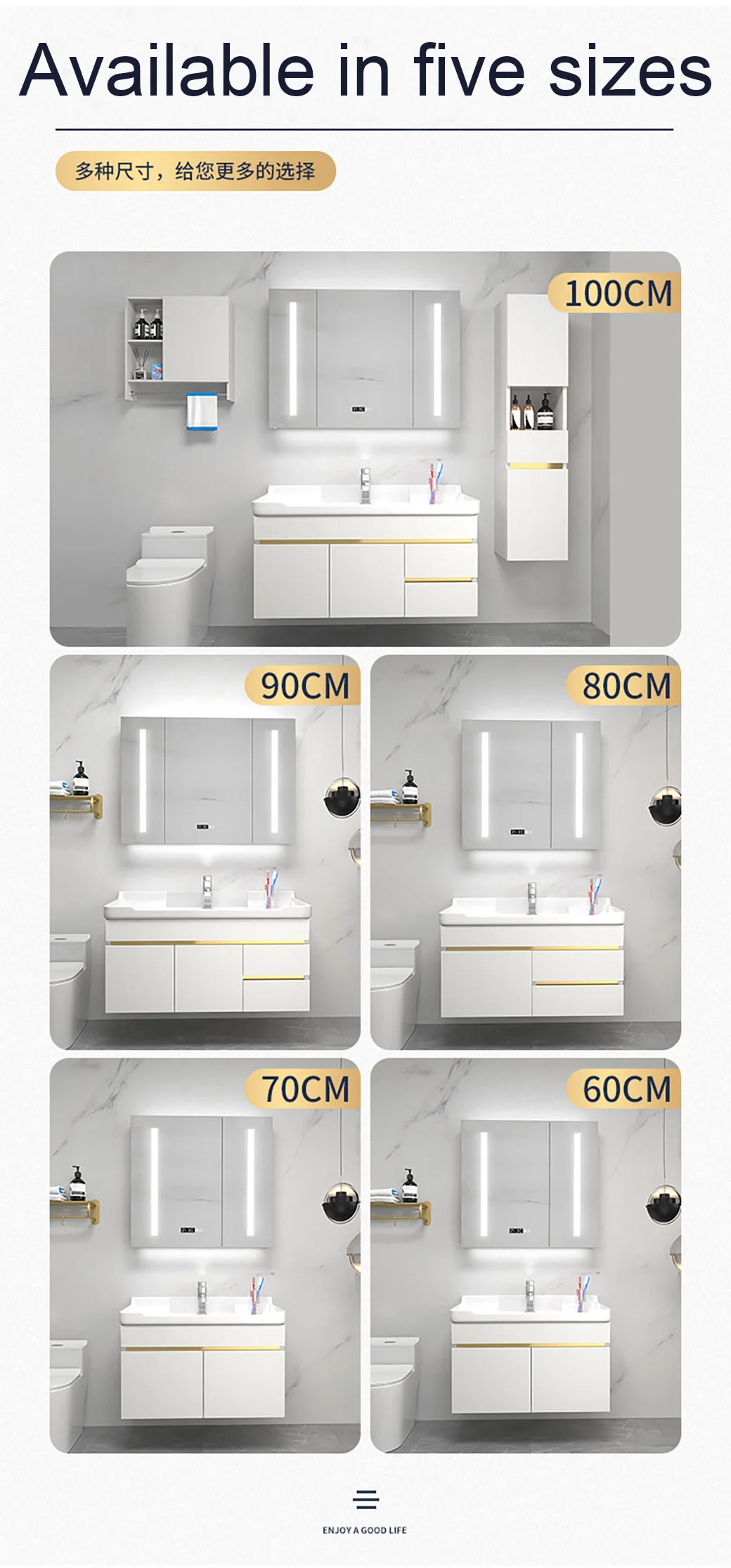 Wall Mounted Washroom Cabinets Wood Hotel Bathroom Vanity