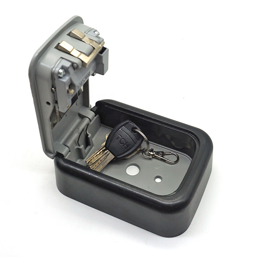 High zinc alloy posscode safe box key lock wall mounted key storage safe box with 4 screws