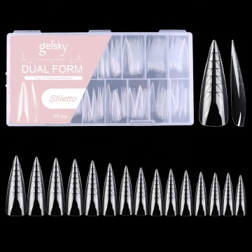 Gelsky Nail Extension Supplier: Stiletto Dual Form Thinner and Fitted Extension Nail Form
