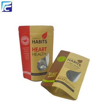 Food Grade Brown Kraft Paper Pouch For Snack