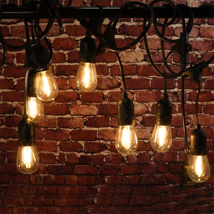 IP65 Wholesale hanging outdoor lights S14 2W Edison Filament Bulb 240v Led String Lights waterproof