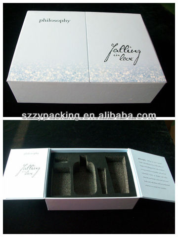 packaging cardboard paper box with sponge tray