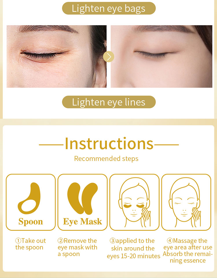 LAPEU OEM Customized collagen eye mask 24k gold eye treatment mask