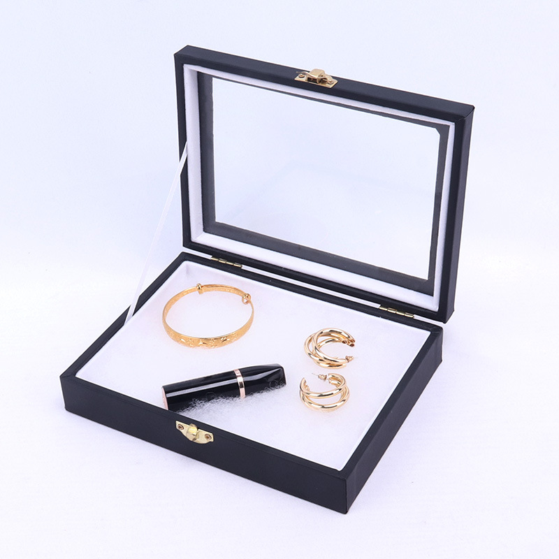 Wholesale Fancy Custom Wedding Packaging Small Gift Box Recycle Jewelry Packaging Design pu jewelry box