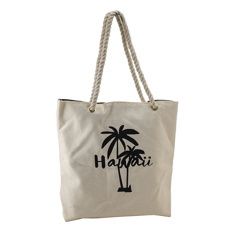 12oz Natural Eco Canvas Cotton Cord Shopping Vegetables Canvas Tote Bag