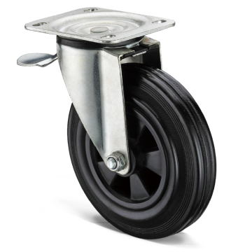 Durable heavy duty casters with rubber wheels