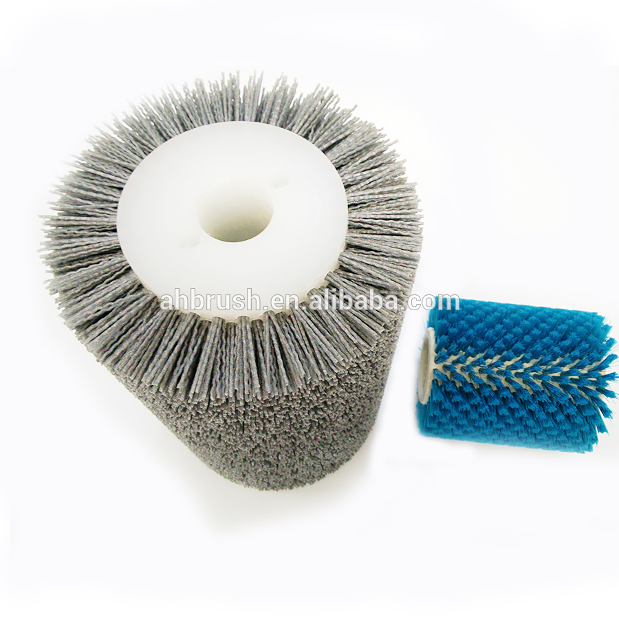 Industry abrasive wire wooden polishing brush roller from factory