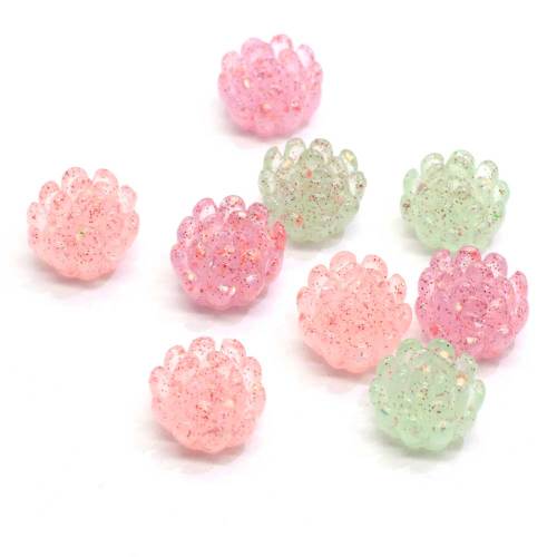 New DIY 100pcs 16mm Resin Cute Flower Flatback Stone Wedding Buttons Craft Scrapbook