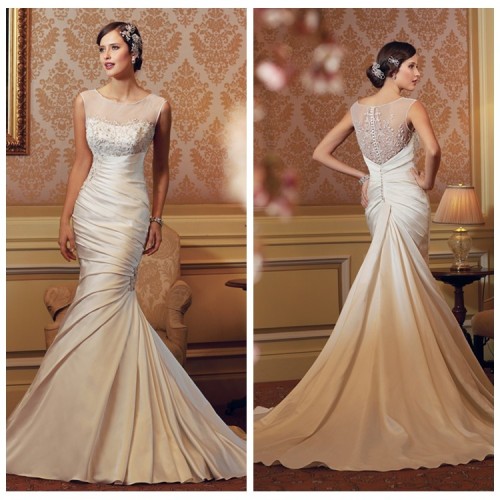 luxury ladies high neck satin lace china factory wedding dress