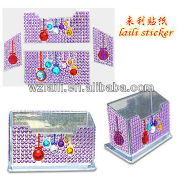 new design bling rhinestones sticker for business card box