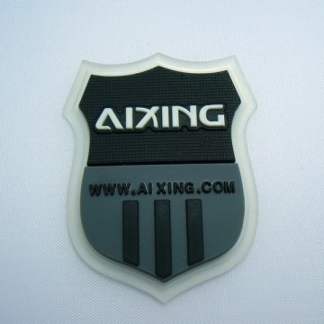 logo embossed silicone label, rubber patch, soft pvc badge