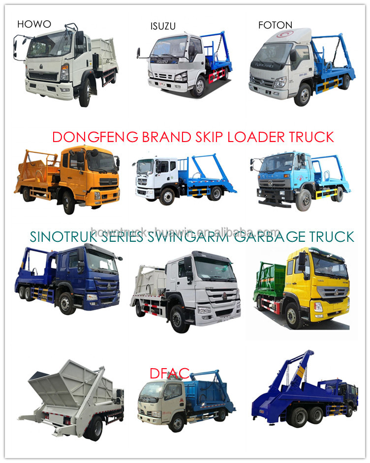 Waste collection skip loader bin washing compactor truck