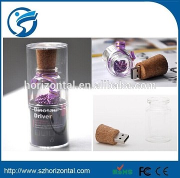 Basic Factory Price Glasses message bottle USB flash drive 64GB