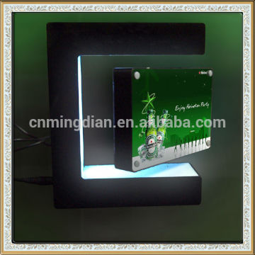 LED Magnetic floating rotating photo frame, ,acrylic light photo frame,magnetic levitation frame