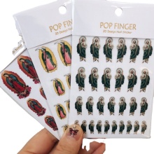 Jesus and Saints Nail Art Stickers: Qianya 2025 God, Virgin Mary, Angel Wings, and Saint Decals