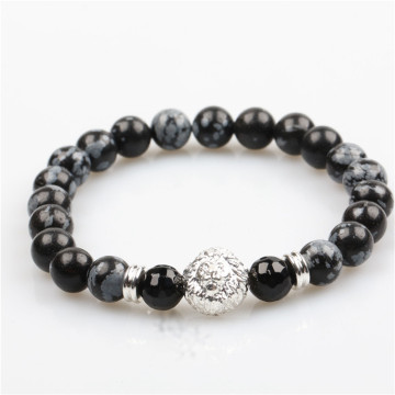 snowflake stone bead bracelet lion bracelet men
