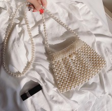 Luxury ABS Pearl Beaded Bling Crystal Sling Bag