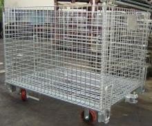 Heavy Duty Folding Steel Wire Mesh Cart Wheels Cheap Container