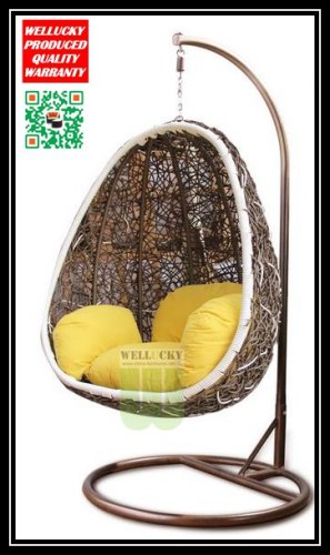 Lovely Hanging Egg Chair Swing Chair for Outdoor Garden Living Rattan Resin Wicker Woven Jha-178