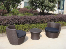 Outdoor Metal Frame And Poly Rattan Obelisk Sofa Set