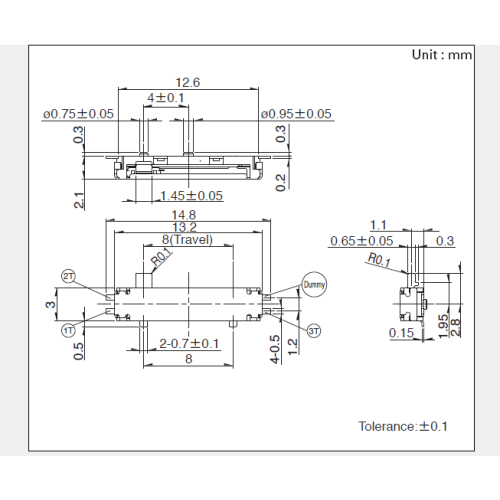 RS08U-serie schuifpotentiometer