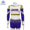 Gold crop cheerleaders uniformen