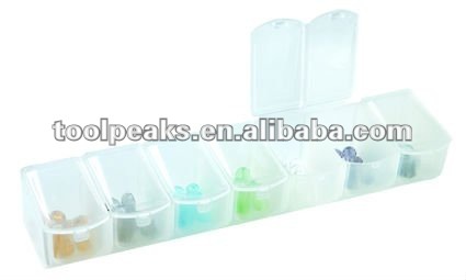 Jewelry plastic bead box 7 Clear Utility Box