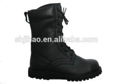 Black Leather Waterproof Boots Lace-up Knee Boots Desert Combat Boots